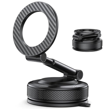 Car Phone Mount for Your Car, Magnetic Phone Holder for Car with Extendable Arm, Foldable Dashboard Phone Mount Designed for Larger Phones Compatible with iPhone 17/16/15/14/13/12