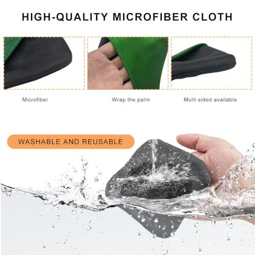 2 PCS Car Screen Cleaner, Microfiber Dashboard Cleaning Wipes, Vehicle Touch Screen Pad Universal Cleaning Tool for Vehicle Dashboard Display, Car Cleaning Kits (Green+Gray) - color: Square, Green+gray