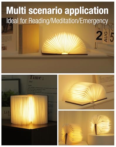 5.7 in Wooden Book Lamp, Book Lovers Gifts,Teacher Appreciation Gifts - color: Maple, size: Middle