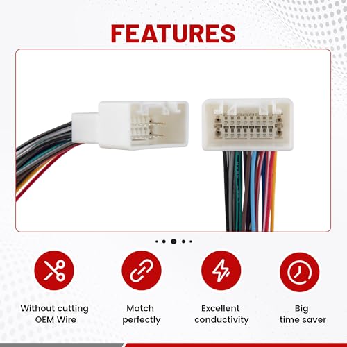 RED WOLF Radio Wiring Harness W/JBL Amplifier System for 2001-2007 Toyota Highlander 2002-2006 Camry Lexus ES 330 2002-2006, 20-Pin Wire Connector Install Aftermarket Stereo Head Unit