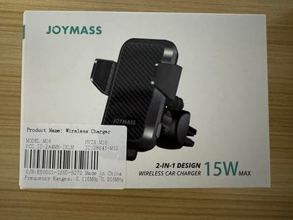 Wireless Car Charger, JOYMASS 15W Fast Charging Auto Clamping Car Charger Cell Phone Holder Mount Vent for iPhone 15 14 13 12 Mini Pro Max, Samsung Galaxy S24 Ultra S23 S22 S21+ Note 20, etc - Blue - color: BLUE