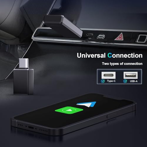 Wireless carplay Adapter for iPhone, for Apple carplay Wireless Adapter, for Android Auto Wireless Adapter, 2 in 1 Auto Wireless CarPlay Dongle, Plug & Play, for iPhone iOS 10+/ Android 11+