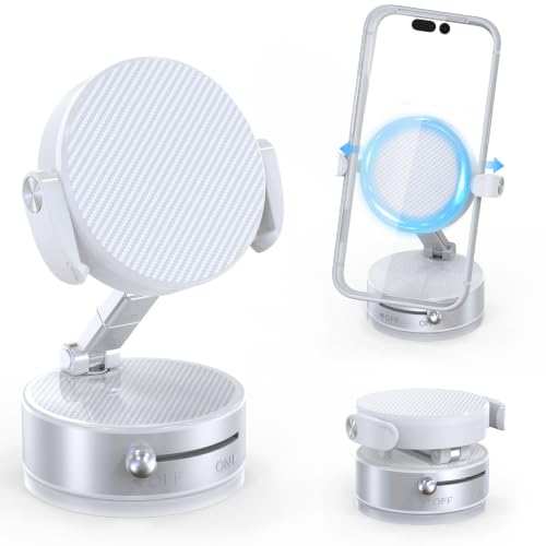 Magnetic Car Phone Holder for MagSafe, Suction Cup Phone Mount, White - color: White