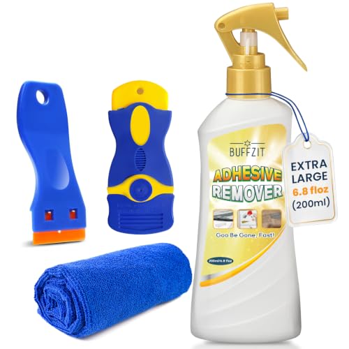 Adhesive Remover Spray, Goo & Glue Remover, Quickly Dissolves Glue & Sticky Residue, Surface Safe for Car, Glass, Windows & Floors, Removes Stickers, Labels, Tape, Decals, Gum & Wax, 6.8 fl oz (200ml)