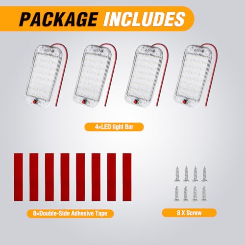 Nilight LED Dome Light 8PCS 6 Inch Interior Light White - color: White Interior Lights-6" 4PCS