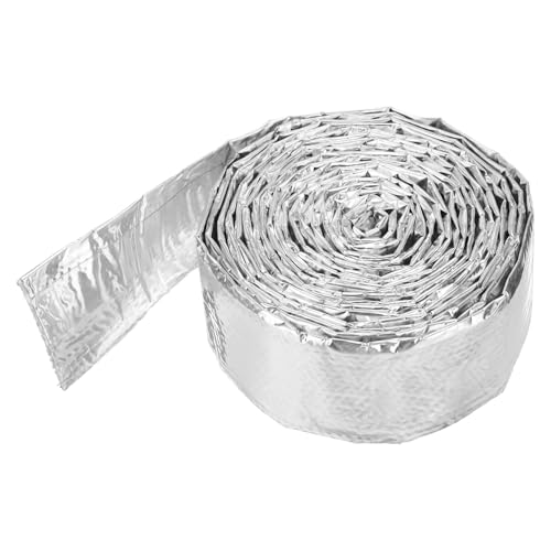 MECCANIXITY Heat Shroud Aluminized Sleeving 0.9" ID x 10.5FT Aluminum Metallic Fiberglass Heat Shroud for Fuel Lines Cables Electrical Wiring - size: 0.9" ID x 10.5FT
