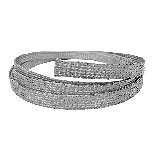 Electriduct 1/2" Stainless Steel Braided Sleeving 304SS Metal Flexible Expandable Mesh Sleeve - 100 Feet - color: 100 Feet, size: 0.5 (1/2) Inch