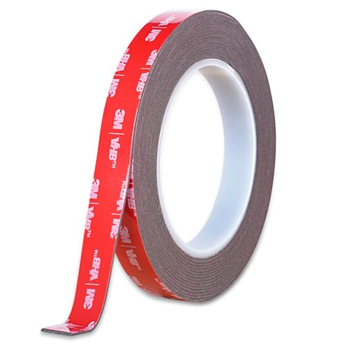 Double Sided Tape Heavy Duty, Waterproof Mounting Foam Tape, 16.5ft Length, 0.59in Width, High Temperature Resistant Adhesive Tape for Car, LED Strip Light, Office Decor, Uses VHB 5952 Raw Material - size: 0.59in x 16.5ft
