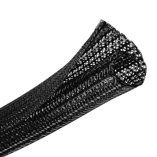 10ft 1/2 inch Cord Protector Wire Loom Tubing Cable Sleeve Split Sleeving for USB Cable, Cable Management for Computer Electrical Wire Power Cord Audio Video Cable, Black - color: Black, size: 1/2"-10FT