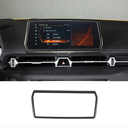 GPS Screen Frame Fit for Toyota Supra GR A90 A91 MK5 2019-2026 Car Navigation Screen Trim Cover, Center Display Frame Trim Cover Decoration (Carbon Fiber Pattern Black)