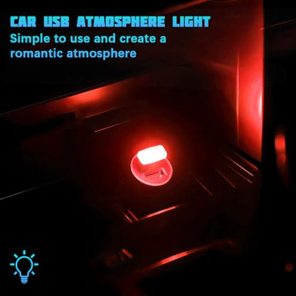 4 Pack 5 V 0.2 W USB Interior Ambient Lights, Red - color: Red