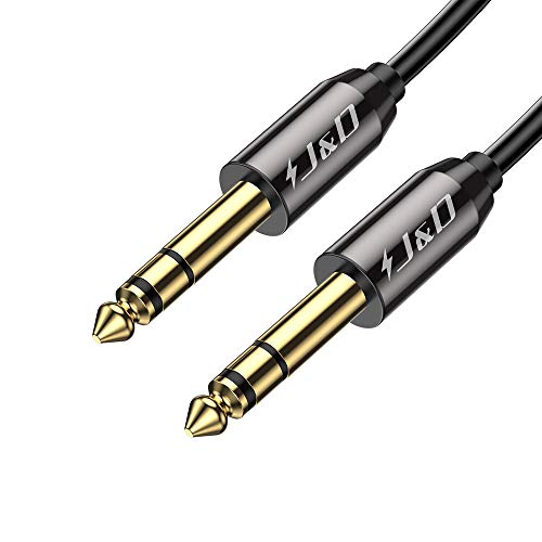J&D 1/4 inch TRS Cable, Gold Plated Heavy Duty Copper Shell TRS 6.35mm Male to Male Balanced Stereo Audio Adapter, Quarter inch Guitar Interconnect Cable for Studio Monitors, Bass, Keyboard, 9 Feet - size: 9 Feet