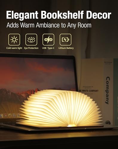 5.7 in Wooden Book Lamp, Book Lovers Gifts,Teacher Appreciation Gifts - color: Maple, size: Middle