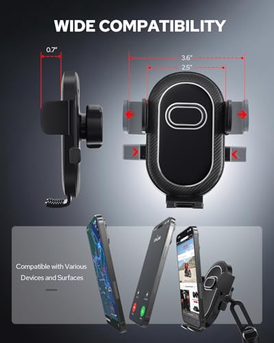 Benlari Upgraded Car Phone Holder - 2 in 1 Adjustable Cup Holder Expander Support 360° Degree Rotation - Car Cup Holder Phone Mount Compatible with All Smartphones