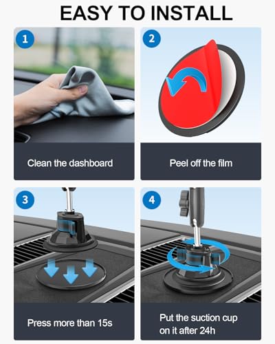 Tablet Holder for Car Truck - [Strong Suction Cup] Heavy Duty Dashboard Windshield Tablet Mount for Car with Adjustable Metal Arm for 4.7-13" iPad Pro Air Mini, Galaxy Tab, Z Fold, Fire, iPhone