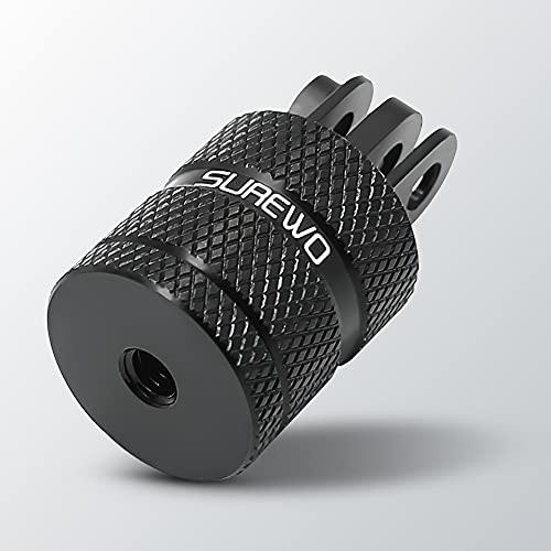 Aluminum 1/4 inch 20 Camera Tripod Adapter Mount, 360° Rotation 1/4"-20 Aluminum Tripod Adapter Mount Compatible with GoPro Hero 13/12/11/10, DJI Action 6/5 Pro/4, Xiaoyi and More Standard - color: 1/4"-20 Tripod Adapter Mount