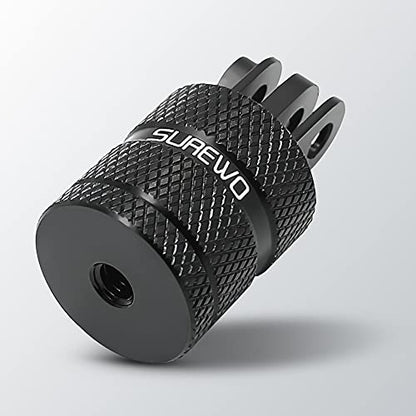 Aluminum 1/4 inch 20 Camera Tripod Adapter Mount, 360° Rotation 1/4"-20 Aluminum Tripod Adapter Mount Compatible with GoPro Hero 13/12/11/10, DJI Action 6/5 Pro/4, Xiaoyi and More Standard - color: 1/4"-20 Tripod Adapter Mount