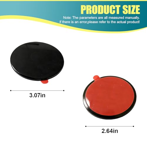 Adhesive Dashboard Pad Mounting Disk, 80mm Automotive Suction Cup Phone Mount Sticky Pad Replacement, Circle Heat-Resistant Dash Phone Holder for Cam, GPS Device (3PCS) - size: 3PCS