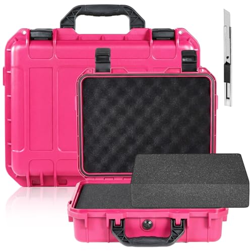 Relaxweex 8.5 x 6.5 x 3.7 Inch Hard Case, Grid Shell, Rose Red - color: Rose Red, size: 8.5 x 6.5 x 3.7 Inch, style: Grid Shell