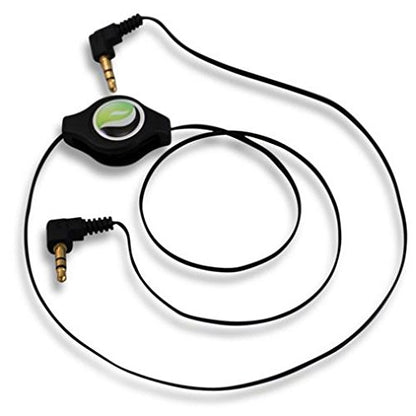 Retractable Aux Cable Car Stereo Wire Audio Speaker Cord 3.5mm Aux-in Adapter Auxiliary [Black] for iPod Nano 5th, 7th Gen - iPod Touch 1st, 2nd, 3rd, 4th, 5th Generations - HTC 10 - OnePlus 6