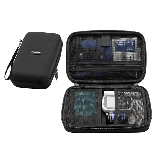 Caseling Hard EVA Electronics Travel Organizer – Shockproof Protective Carrying Case for Chargers, Power Banks & Cables – Compact 9.5” x 5.7” Travel Storage with Wrist Strap, Black (Pack of 2) - size: 9.5 x 5.7 x 2.8 inches (Pack of 2)