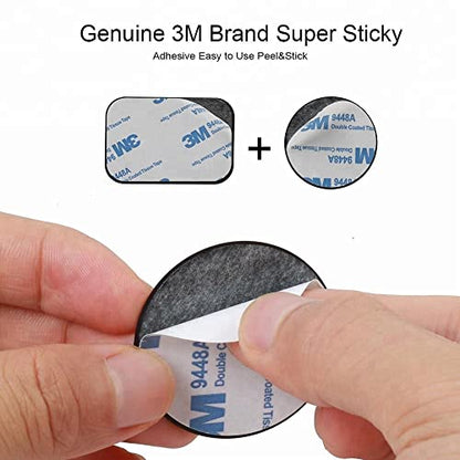 SALEX Replacement Metal Plates Set for Magnetic Car Phone Holders, Wall & Air Vent Mounts, Cases, Magnets. Kit of 4 Black Round Iron Discs Without Holes. 3M Adhesive Backing. Matte Steel Sheets 4 Pack - color: Round / 4 Pack