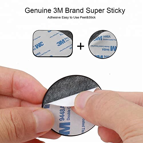Replacement Metal Plates Set for Magnetic Car Phone Holders, Wall & Air Vent Mounts, Cases, Magnets. Kit of 8 Black Round Iron Discs Without Holes. 3M Adhesive Backing. Matte Steel Sheets 8 Pack - color: Round / 8 Pack