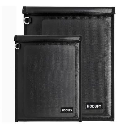 Faraday Bag for Laptops & Tablets - 2 Pack 20 x 15 inches and 15 x 10 inches Faraday Cage, Faraday Key Fob Protector, Fireproof & Waterproof Key Fob Signal Blocker, RFID Pouch for Key Fob(Black)