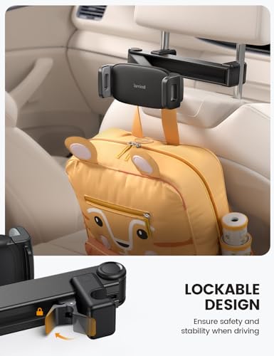 Lamicall Car Headrest Tablet Holder, Lockable Car Backseat Mount
