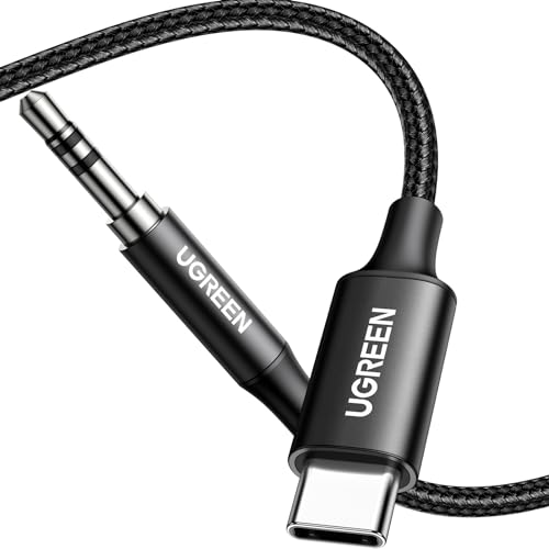 UGREEN USB C to Aux Type C to 3.5mm Audio Adapter Male Cable, Black, 3.3FT - color: Black, size: 3.3FT