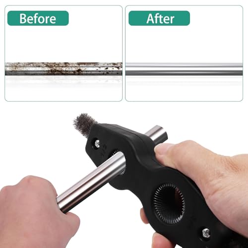 Battery Terminal Cleaner Kit, Battery Terminal Brush & 4 in 1 Copper Tubing Brush & 2pcs Anti-Corrosion Fiber Washers (Black) - color: Silver & Black -6pcs Set