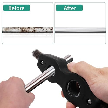 Battery Terminal Cleaner Kit, Battery Terminal Brush & 4 in 1 Copper Tubing Brush & 2pcs Anti-Corrosion Fiber Washers (Black) - color: Silver & Black -6pcs Set