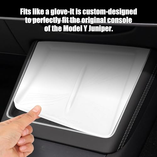 frani Center Console Silicone Mat Designed for Tesla Model Y Juniper Refresh,Non-Slip Design Tesla Model Y Accessories 2025 2026 White - color: White, style: Model Y Juniper 2025-2026