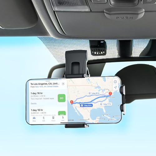 Car Phone Holder, Multifunctional Dashboard Phone Holder for Car, 360 Degree Rotation Auto Cell Phone Mount, Universal Dash Board Car Clip Mount Stand for All Smartphones 4"-7"