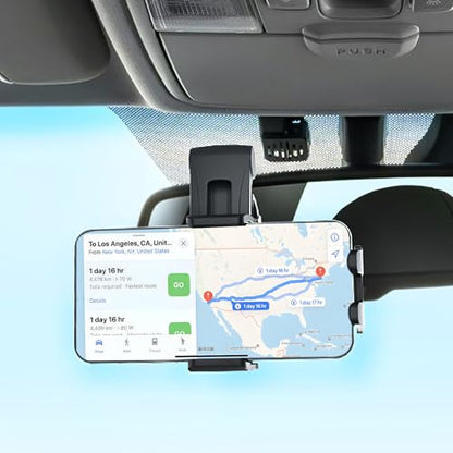 Car Phone Holder, Multifunctional Dashboard Phone Holder for Car, 360 Degree Rotation Auto Cell Phone Mount, Universal Dash Board Car Clip Mount Stand for All Smartphones 4"-7"