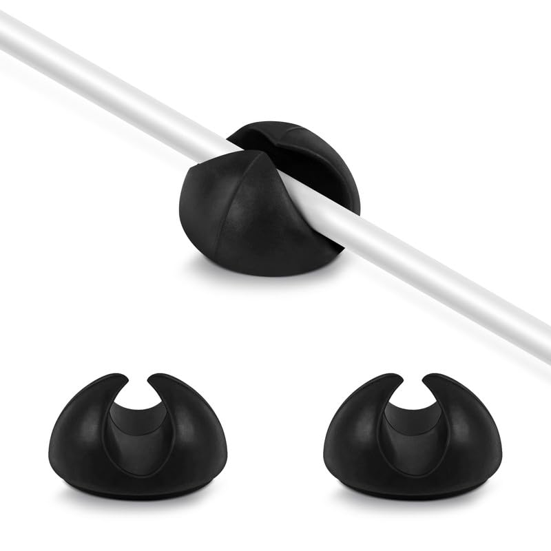TRUE LINE Automotive 10-Pack Phone Cord Holder - Adhesive Cable Clips - Cord Clips for Desk & Cars, Black, 6 Inches
