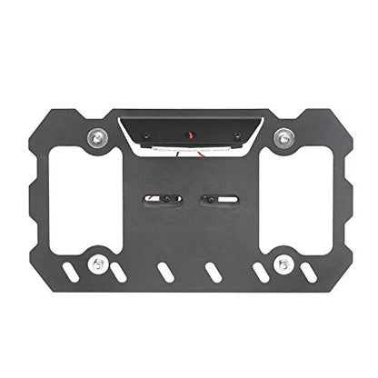 Hooke Road Shackle D Ring License Plate Mount Bracket Relocation Holder w/White LED Light for 1955-2026 Jeep Wrangler CJ YJ TJ JK JL Gladiator JT