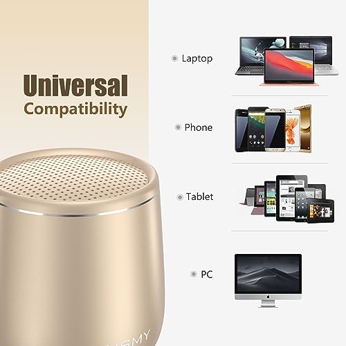 INSMY Small Bluetooth Speaker, Waterproof Mini Portable Wireless Speakers - color: Gold