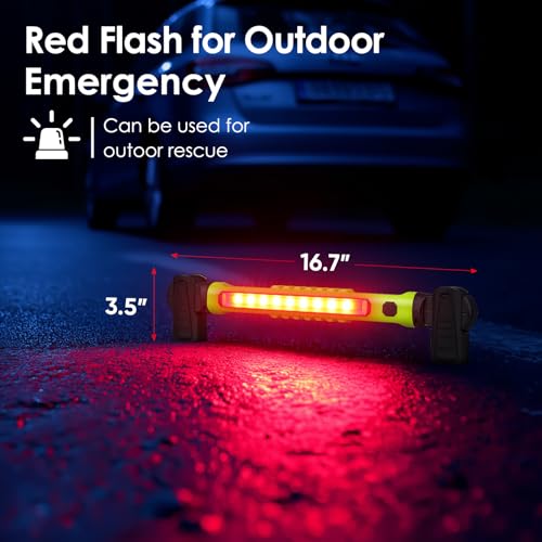 Ropelux Work Light 3rd Gen, 3200LM Bright Mechanic Under Hood Lights with 6000mAh, Rechargeable Portable Magnetic Trouble Lighting Bar with Hooks for Car Repair, Inspection, Emergency, Tool Gift, 1 Pc