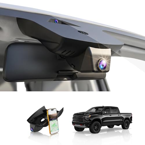 4K Dash Cam fit for Chevy Silverado 1500 2022-2026 2500 HD/3500 HD 2024-2026,WT RST LTZ Custom Trail Boss High Country ZR2(Model C),OEM Dash Camera,2160P Video HDR,5.8G WiFi&APP,GPS