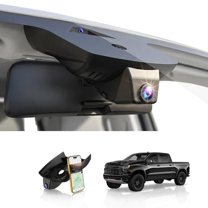 4K Dash Cam fit for Chevy Silverado 1500 2022-2026 2500 HD/3500 HD 2024-2026,WT RST LTZ Custom Trail Boss High Country ZR2(Model C),OEM Dash Camera,2160P Video HDR,5.8G WiFi&APP,GPS