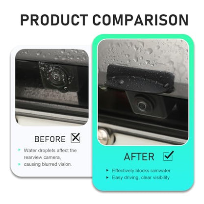 Car Backup Camera Rain Shield, Silicone Rear View Camera Anti-Rain Cover, Rainproof Protector for Enhanced Reverse Visibility, Universal for Cars, Trucks, SUVs (Black) - color: Black