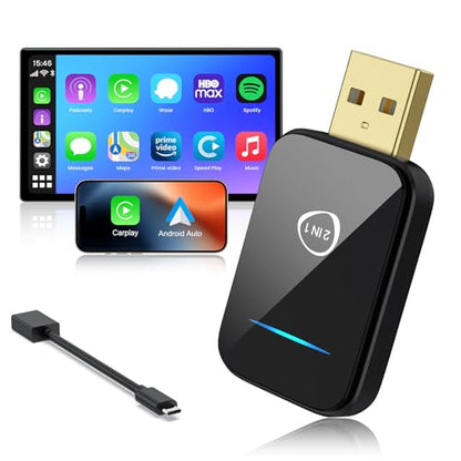 2025 Mini Carplay Wireless Adapter & Android Auto Dongle for iPhone Android,Upgrade Convert Wired to Wireless Car Play Adapter Fit for Factory OEM CarPlay Cars from 2016+,Auto Connect