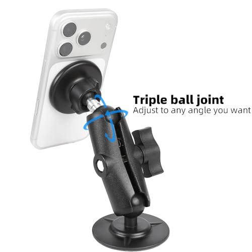 Flexible Adhesive Mount for Garmin GPS, 17mm (0.67") Ball Mount Dashboard Windshield Car Holder Compatible with 17mm Swivel Ball Mounting Phone Holders, GPS Holder for Truck - style: Total length 5.6"