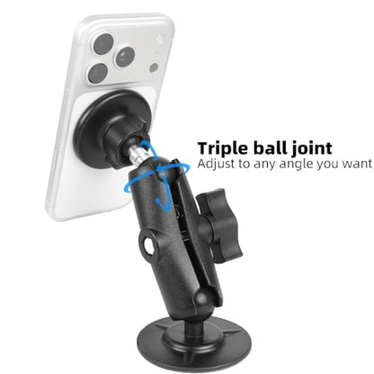 Flexible Adhesive Mount for Garmin GPS, 17mm (0.67") Ball Mount Dashboard Windshield Car Holder Compatible with 17mm Swivel Ball Mounting Phone Holders, GPS Holder for Truck - style: Total length 5.6"