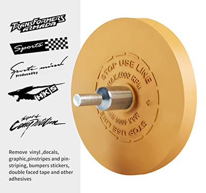1 PCS Decal Remover Eraser Wheel Rubber Adhesive Wheel for Cars - size: Flat 1 PCS