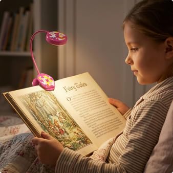 Vekkia Cute Rechargeable Book Light Eye-Care Clip on Lights (Rose Red) - color: Pink