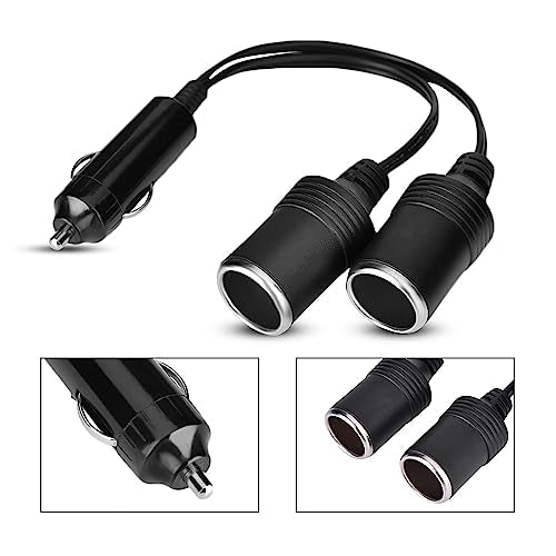 Dual Double Socket 12v Car Cigarette Lighter Adapter Car Cigarette Lighter Splitter 13×9×5 12v 24v Car Charger Plug Male to 2-Way Female Cigarette Socket Extension Cord Cable
