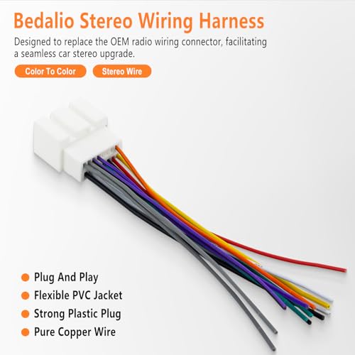 Radio Wiring Harness Connector for Ford 1999-2006 F150/F250 Ranger Explorer Escape, 1998-2005 Lincoln Mercury
