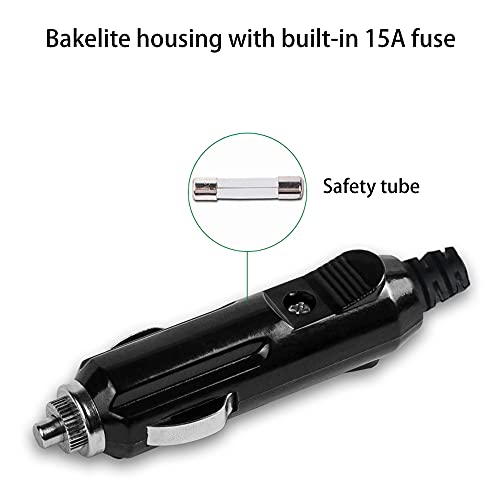QIANRENON 12V-24V 2A DC 3.5mm x 1.35mm Car Charger Cable Cigarette Lighter to 90 Degree DC Car Charger Auto Power Supply Cable,2m(6.6ft)